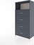 Hyperion Dolap Tek Raflı 4 Çekmeceli 88X44X182 Antrasit-Antrasit 3