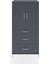 Hyperion Dolap 2 Raflı 3 Çekmeceli 2 Kapaklı 88X44X182 Antrasit-Antrasit 1