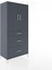 Hyperion Dolap 2 Raflı 3 Çekmeceli 2 Kapaklı 88X44X182 Antrasit-Antrasit 2