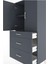 Hyperion Dolap 2 Raflı 3 Çekmeceli 2 Kapaklı 88X44X182 Antrasit-Antrasit 5