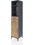 Hyperion Dolap 4 Raflı 2 Çekmeceli Tek Kapaklı 44X44X195 Antrasit-Çam 3
