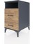 Kronos Komodin Tek Raflı 2 Çekmeceli 44X59X80 Antrasit-Çam 3