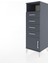Hyperion Dolap Tek Raflı 4 Çekmeceli Tek Kapaklı 44X44X134 Antrasit-Antrasit 3