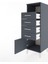 Hyperion Dolap Tek Raflı 4 Çekmeceli Tek Kapaklı 44X44X134 Antrasit-Antrasit 4