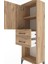 Arges Dolap 2 Raflı 2 Çekmeceli Tek Kapaklı 44X30X134 Çam-Çam 5