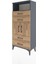 Arges Dolap 2 Raflı 4 Çekmeceli 2 Kapaklı 60X30X134 Antrasit-Çam 3