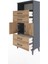 Arges Dolap 2 Raflı 4 Çekmeceli 2 Kapaklı 60X30X134 Antrasit-Çam 4