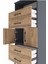 Arges Dolap 2 Raflı 4 Çekmeceli 2 Kapaklı 60X30X134 Antrasit-Çam 5
