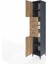 Hyperion Dolap 3 Raflı 3 Çekmeceli 2 Kapaklı 44X44X243 Antrasit-Çam 4