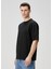 Siyah Logo Form Bağcıklı Organik Pamuk T-Shirt 3