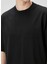 Siyah Logo Form Bağcıklı Organik Pamuk T-Shirt 5