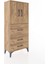 Hyperion Dolap Tek Raflı 3 Çekmeceli 2 Kapaklı 60X44X134 Çam-Çam 2