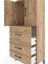 Hyperion Dolap Tek Raflı 3 Çekmeceli 2 Kapaklı 60X44X134 Çam-Çam 5