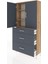 Arges Dolap 3 Raflı 3 Çekmeceli 2 Kapaklı 88X30X182 Çam-Antrasit 4