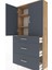 Arges Dolap 3 Raflı 3 Çekmeceli 2 Kapaklı 88X30X182 Çam-Antrasit 5