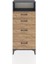 Hyperion Dolap Tek Raflı 4 Çekmeceli 60X44X134 Antrasit-Çam 1