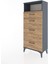 Hyperion Dolap Tek Raflı 4 Çekmeceli 60X44X134 Antrasit-Çam 3