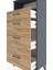Hyperion Dolap Tek Raflı 4 Çekmeceli 60X44X134 Antrasit-Çam 5