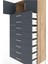 Hyperion Dolap Tek Raflı 8 Çekmeceli 2 Kapaklı 88X44X182 Çam-Antrasit 5
