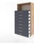 Hyperion Dolap Tek Raflı 8 Çekmeceli 88X44X182 Çam-Antrasit 4