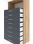 Hyperion Dolap Tek Raflı 8 Çekmeceli 88X44X182 Çam-Antrasit 5