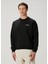 Siyah Logo Baskılı Organik Pamuk Sweatshirt 3