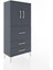 Hyperion Dolap Tek Raflı 3 Çekmeceli 2 Kapaklı 60X44X134 Antrasit-Antrasit 2