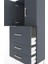 Hyperion Dolap Tek Raflı 3 Çekmeceli 2 Kapaklı 60X44X134 Antrasit-Antrasit 5