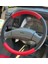 Dikişli Direksiyon Kılıfı Siyah Deri Kırmızı Deri Kırmızı Dikişli Mitsubishi Canter ve 449E Otobüs Için 1