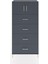 Hyperion Dolap Tek Raflı 4 Çekmeceli 2 Kapaklı 88X44X182 Antrasit-Antrasit 1