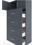 Hyperion Dolap Tek Raflı 4 Çekmeceli 2 Kapaklı 88X44X182 Antrasit-Antrasit 5