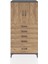 Hyperion Dolap Tek Raflı 5 Çekmeceli 2 Kapaklı 88X44X182 Antrasit-Çam 1