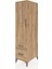Kronos Dolap 4 Raflı 2 Çekmeceli Tek Kapaklı 44X59X182 Çam-Çam 3