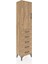 Arges Dolap Tek Raflı 5 Çekmeceli Tek Askılı 44X30X182 Çam-Çam 2