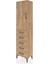 Arges Dolap Tek Raflı 5 Çekmeceli Tek Askılı 44X30X182 Çam-Çam 3