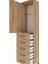 Arges Dolap Tek Raflı 5 Çekmeceli Tek Askılı 44X30X182 Çam-Çam 5
