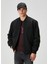Siyah Twill Bomber Mont 1