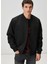 Siyah Twill Bomber Mont 2