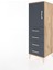 Hyperion Dolap 2 Raflı 4 Çekmeceli Tek Kapaklı 44X44X134 Çam-Antrasit 3