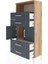Arges Dolap 2 Raflı 4 Çekmeceli 2 Kapaklı 60X30X134 Çam-Antrasit 4