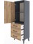 Arges Dolap 2 Raflı 3 Çekmeceli Tek Kapaklı 44X30X134 Antrasit-Çam 4