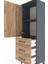 Arges Dolap 2 Raflı 3 Çekmeceli Tek Kapaklı 44X30X134 Antrasit-Çam 5