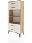 Arges Dolap 2 Raflı 4 Çekmeceli 60X30X134 Çam-Aytaşı 3