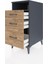 Kronos Komodin Tek Raflı 3 Çekmeceli 44X59X96 Antrasit-Çam 4