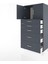 Hyperion Dolap Tek Raflı 5 Çekmeceli 2 Kapaklı 88X44X182 Antrasit-Antrasit 4