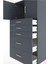 Hyperion Dolap Tek Raflı 5 Çekmeceli 2 Kapaklı 88X44X182 Antrasit-Antrasit 5