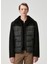 Siyah Kapüşonlu Shearling Detaylı Deri Mont 3