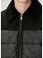 Siyah Kapüşonlu Shearling Detaylı Deri Mont 6