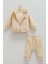 Soft Style Boy Kapüşonlu Üçlü Triko Alt Üst Takım - Caramell - TKE2054 - Bej - 9 - 12 Ay - TKE2054-BEJ-9 - 12 Ay Bej 1