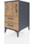 Kronos Komodin 2 Raflı 2 Çekmeceli Tek Kapaklı 44X59X80 Antrasit-Çam 3